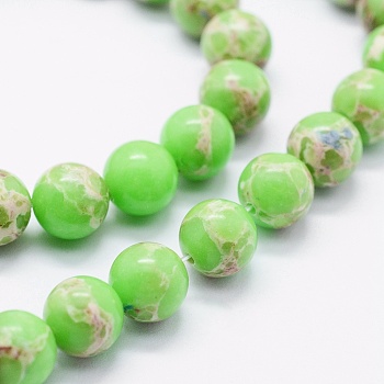 Natural Imperial Jasper Beads Strands, Dyed, Round, 8mm, Hole: 1mm, about 49pcs/strand, 15.7 inch.