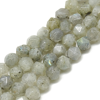 Natural Labradorite Beads Strands, Faceted, Round, 6~6.5x5.5~6x5.5~6mm, Hole: 1mm, about 61pcs/14.3 inch