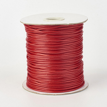 Eco-Friendly Korean Waxed Polyester Cord, FireBrick, 0.8mm, about 174.97 yards(160m)/roll