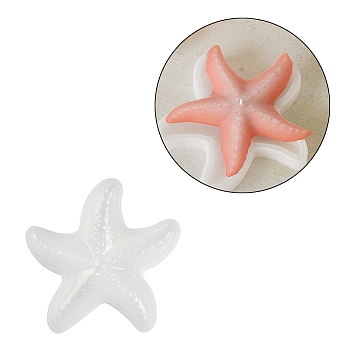 DIY Silicone Candle Molds, Resin Casting Molds, For UV Resin, Epoxy Resin Craft Making, White, Starfish, 105x113x11mm