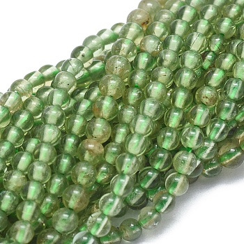 Natural Green Apatite Beads Strands, Round, 2mm, Hole: 0.5mm, about 195pcs/strand, 15.35 inch(39cm)