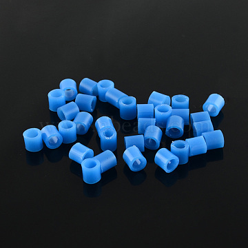 5mm Melty Beads PE Fuse Beads, Small DIY PE Beads, Tube, Dodger Blue, 5x5mm, Hole: 3mm(X-DIY-R013-09)