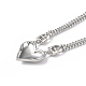 Clear Cubic Zirconia Heart with Padlock Pendant Necklace(NJEW-L170-06P)-2
