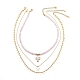 3Pcs 3 Style Natural Rose Quartz Cross & Star Pendant Necklaces Set with Brass Chains(NJEW-JN04032)-1