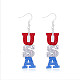 Independence Day Alloy Acrylic Dangle Earrings(FS-WG49294-03)-1