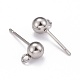 40Pcs 4 Styles 202 Stainless Steel Ball Stud Earring Findings(STAS-LS0001-13P)-5