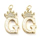 Brass Micro Pave Clear Cubic Zirconia Pendants(KK-G498-01G-02)-1