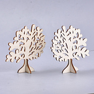Wooden Jewelry Earring Display Stand, Earring Holder, Tree, Floral White, 82x29.5x80mm(WOOD-S040-103)