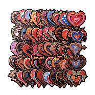 Gothic Style PVC Heart Stickers, for Water Bottles Laptop Phone Skateboard Decoration, Mixed Color, 46~61x55~71x0.5mm, about 50pcs/set(DIY-M051-02)