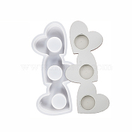 Candle Holder Silicone Molds, For Candle Making, Heart, 26.2x13x2.6cm, Inner Diameter: 4.2cm(SIL-Z019-02B)