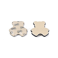Printed Acrylic Cabochons, Bear with Bowknot, Blanched Almond, 25.5x24x5mm(KY-N015-203-C02)