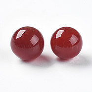 Natural Carnelian Beads, Half Drilled, Dyed & Heated, Round, 10mm, Hole: 1mm(X-G-K275-12-10mm)