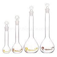 4 Sizes Glass Bottle, Clear, 10.4~19.2cm, Capacity: 10~100ml(0.34~3.38 fl. oz), 4sets/box(AJEW-OC0002-04)