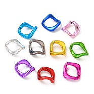 UV Plated Acrylic Linking Rings, Quick Link Connectors, Square, Mixed Color, 32x30x6mm, Inner Diameter: 22x14.5mm(PACR-P004-02)
