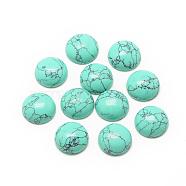 Synthetic Turquoise Cabochons, Dyed, Half Round/Dome, 16x6mm(G-R416-16mm-44)