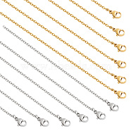 20Pcs 2 Colors 304 Stainless Steel Cable Chain Necklaces Set, for Beadable Necklace Making, Golden & Stainless Steel Color, 17.72 inch(450mm), 10pcs/color(MAK-NB0001-22)