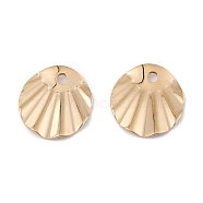 Ion Plating(IP) 316 Surgical Stainless Steel Charms, Leaf, Real 24K Gold Plated, 14x12.5x1mm, Hole: 1.6mm(STAS-H163-23G)