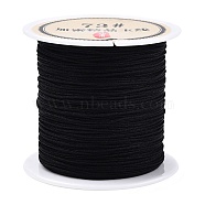 40 Yards Nylon Chinese Knot Cord, Nylon Jewelry Cord for Jewelry Making, Black, 0.6mm(NWIR-C003-01B-01)