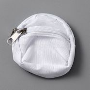 Casual Mini Cloth Doll Backpack, with Zipper, for Girl BJD Accessory Bag, White, 88~92x73~76x30~32mm(ZXFQ-WH0001-01C)