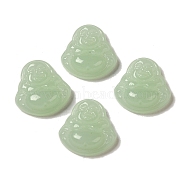 Glass Cabochons, Imitation Gemstone, Buddhist Statues, Dark Sea Green, 15x14x5mm(GLAA-B017-09A-02)