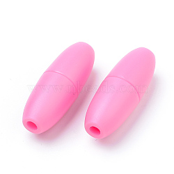 Plastic Breakaway Clasps, For Rubber Silicone Teething Necklaces, Hot Pink, 24x9mm, Hole: 2.5mm(KY-R012-11)