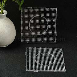 Square ABC Plastic Pegboards Used for 5x5mm DIY Fuse Beads, Clear, 146x146x7mm(DIY-YW0008-16)