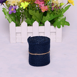 Lace Linen Rolls, Jute Ribbons For Craft Making, Marine Blue, 60mm, 2m/roll(DIY-WH0023-09I)