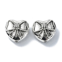 Tibetan Style Alloy Beads, Heart, Antique Silver, 12.5x13.5x7.5mm, Hole: 1.6mm, about 142pcs/500g(TIBEB-F065-08AS-01)