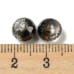 Electroplate Glass Beads, Rondelle, Black, 8x6mm, Hole: 1.6mm, 100pcs/bag(EGLA-Z004-01B-04)