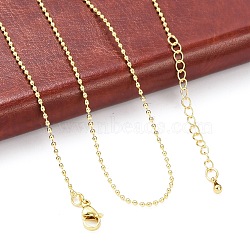 Brass Ball Chains Necklace for Women, Cadmium Free & Lead Free, Real 18K Gold Plated, 17.52 inch(44.5cm)(NJEW-P265-13G)