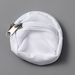 Casual Mini Cloth Doll Backpack, with Zipper, for Girl BJD Accessory Bag, White, 88~92x73~76x30~32mm(ZXFQ-WH0001-01C)