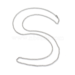 304 Stainless Steel Rolo Chain Necklaces, with Lobster Claw Clasps, Stainless Steel Color, 29.64 inch(75.3cm), 3mm(NJEW-I248-11B-P)