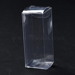 Rectangle Transparent Plastic PVC Box Gift Packaging, Waterproof Folding Box, for Toys & Molds, Clear, Box: 3x3x8.1cm(CON-F013-01A)