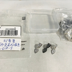 30Pcs 3 Colors Brass Pendant Bails, Glue-on Flat Pad Bails, Leaf, Mixed Color, 25.4x9.4x1.4mm, Hole: 7mm, 10Pcs/color(FIND-DC0002-17)