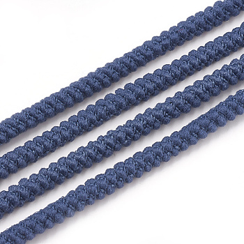 Elastic Cord, with Nylon Outside and Rubber Inside, Steel Blue, 4mm, about 100yard/bundle(300 feet/bundle)