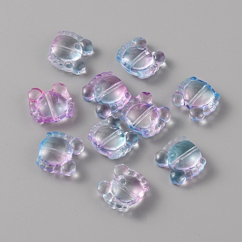 Normal Glass Beads, Small Crab, Lilac, 12.5x13.5x7mm, Hole: 1.2mm
