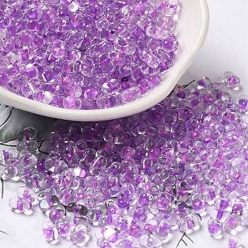 Glass Seed Beads, Peanut, Violet, 5.5~6x3~3.5x3mm, Hole: 1~1.2mm, about 4000pcs/pound