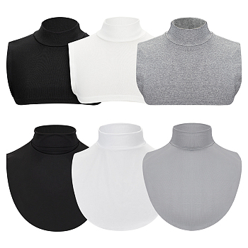 6Pcs 6 Styles Cotton Faux Collar, Neckline Trim, DIY Garment Accessories, Mixed Color, 290~305x340x2~6mm, 1pc/style