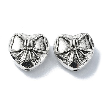 Tibetan Style Alloy Beads, Heart, Antique Silver, 12.5x13.5x7.5mm, Hole: 1.6mm, about 142pcs/500g