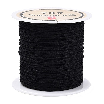40 Yards Nylon Chinese Knot Cord, Nylon Jewelry Cord for Jewelry Making, Black, 0.6mm