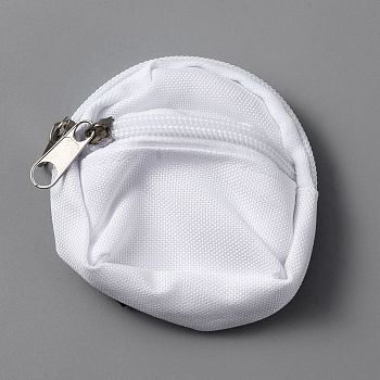 Casual Mini Cloth Doll Backpack, with Zipper, for Girl BJD Accessory Bag, White, 88~92x73~76x30~32mm