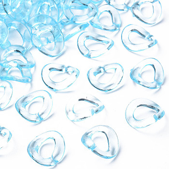 Transparent Acrylic Linking Rings, Quick Link Connectors, for Cable Chains Making, Twisted Oval, Deep Sky Blue, 19x16.5x2.5mm, Inner Diameter: 7x11mm, about 1060pcs/500g