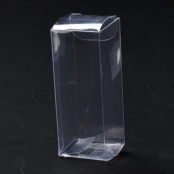 Rectangle Transparent Plastic PVC Box Gift Packaging, Waterproof Folding Box, for Toys & Molds, Clear, Box: 3x3x8.1cm