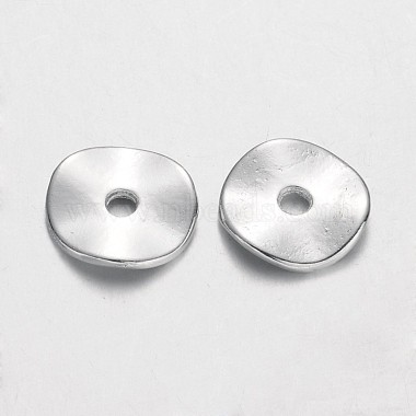 Silver Flat Round Alloy Spacer Beads
