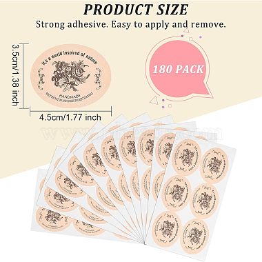 Olycraft 30Sheets Self-Adhesive Kraft Paper Gift Tag Stickers(DIY-OC0009-12)-2