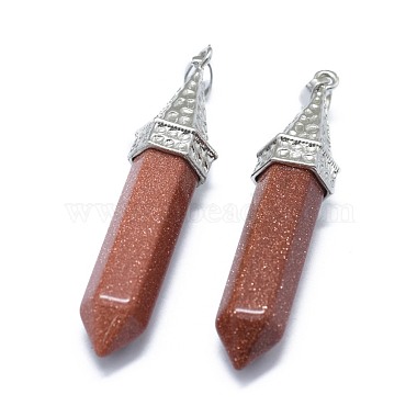 Synthetic Goldstone Pointed Pendants(G-G795-01P-14)-2