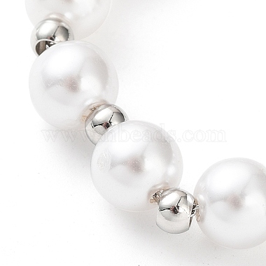 Plastic Pearl Round Beaded Bracelet(BJEW-F463-02P)-2