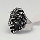 Valentines Day Unique Gift Ideas Retro Men's 304 Stainless Steel Wide Lion Rings(RJEW-F006-200)-2