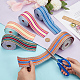 WADORN 5Pcs 5 Colors Bohemian Style Polyester Striped Ribbon(OCOR-WR0001-07A)-3