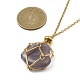 Brass Pouch Necklace Making for Gemstone Nugget(NJEW-JN04369-02)-5